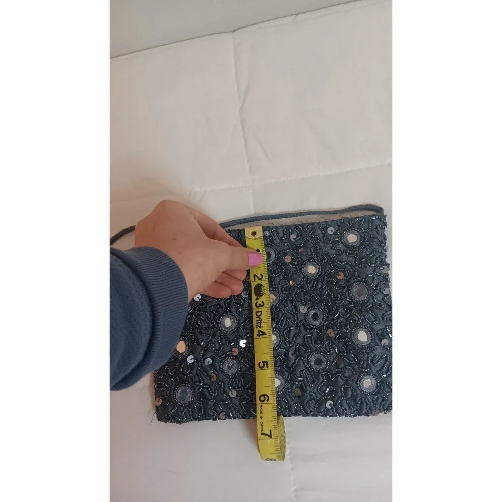 Blue Sequin Mini Crossbody Bag Formal Prom Cocktail